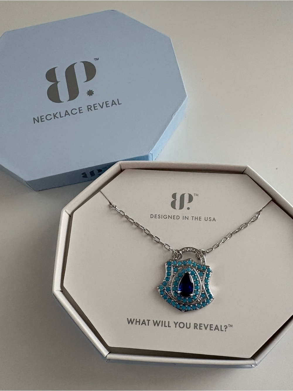 Bomb Party Trouble Maker Necklace NK72137 Burma Blue Spinel Rhodium Plating